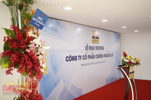Tổ chức sự kiện khai trương công ty cổ phần chứng khoán SJC